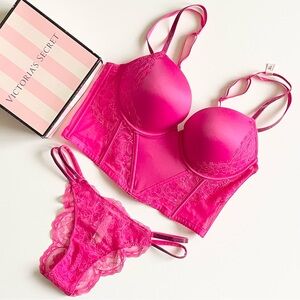 36C SMALL Victoria’s Secret pink bling bra set